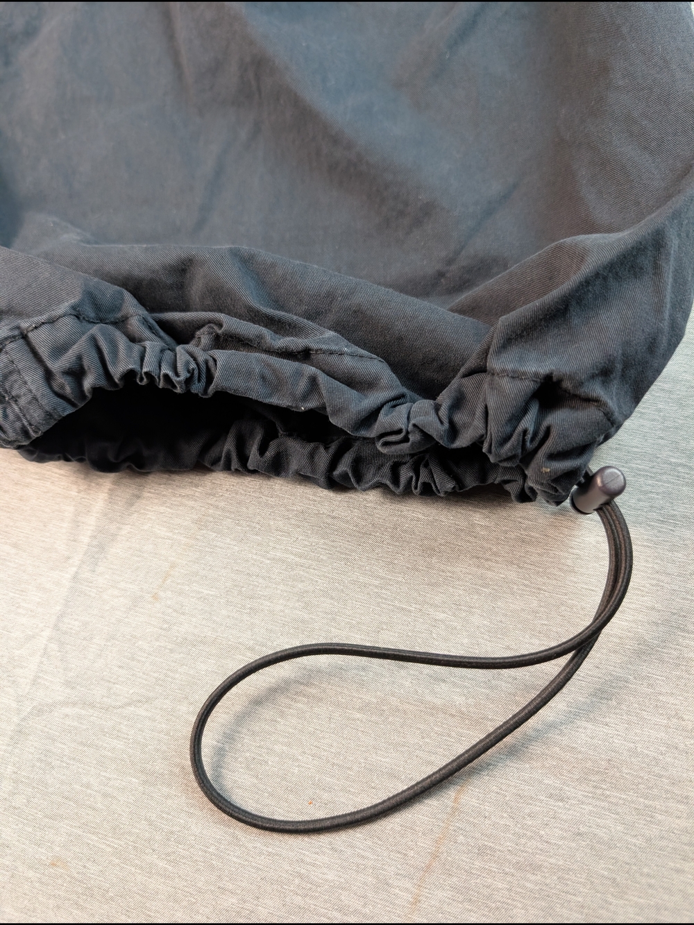 GOOD AMERICAN Black Twill Parachute Pants Women's Drawstring Hem - Picture 9 of 9
